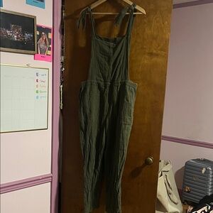 UpWest Olive Textured Overalls